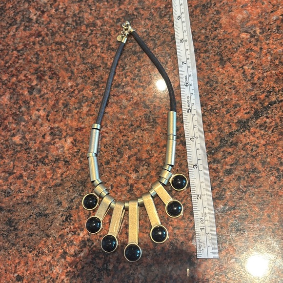 Madewell Gold and Black collar boho statement Necklace brass rope - Picture 6 of 6